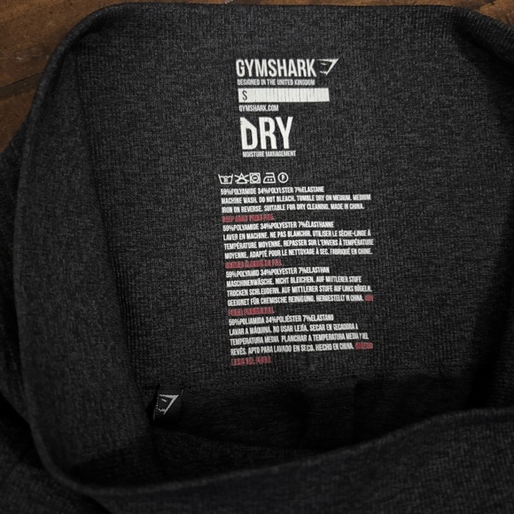 Gymshark DRY - Moisture Management High Rise Cropped Leggings Dark Gray Small - Picture 7 of 12